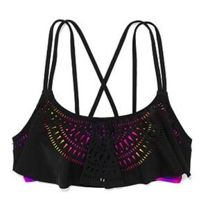 New Victoria’s Secret PINK Skinny Strap Flounce Bikini Swim Top Small - Ombré